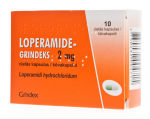 LOPERAMIDE-GRINDEKS CAPS 2MG N10
