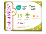 Lady Anion Active anioonriba ja tiivakestega h&uuml;gieenisidemed N15