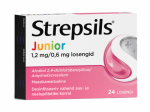 STREPSILS STRAWBERRY JUNIOR SUGAR FREE LOSENG 0,6MG+1,2MG N24