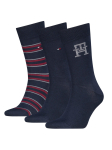 TOMMY HILFIGER - Meeste sokid, 3 paari, TH MEN SOCK 3P GIFTBOX MONOGRAM STRIPE