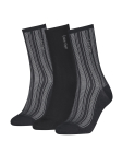 CALVIN KLEIN - Naiste sokid, 3 paari, CK WOMEN SOCK 3P GIFTBOX CONTRAST RIB