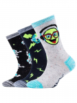 SKECHERS - Laste sokid, Skechers 3PPK Boys Casual Space and Smileys Socks SK41060-5801