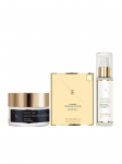 ERTH SKIN LONDON - Kortse v&auml;hendav &ouml;ine niisutav kreem 24K kullaga (50 ml), h&uuml;aluroonhappe ja kollageeni seerum (60 ml), C-vitamiini h&uuml;drogeel-silmapadjad (5 tk).