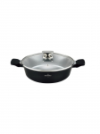 SWISS HAUS - Valatud alumiiniumist madal klaasist kaanega pott, 8,5 cm, 4,6 l