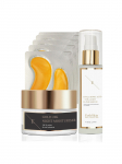 ERTH SKIN LONDON - Kortse v&auml;hendav &ouml;ine niisutav kreem 24K kullaga (50 ml), kollageenist silmapadjad 24K kullaga (5 tk), h&uuml;aluroonhappe ja kollageeni seerum (60 ml).