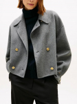 TOMMY HILFIGER - Naiste villane mantel, DF WOOL GOLD BUTTON PEACOAT, DF WOOL GOLD BUTTON PEACOAT