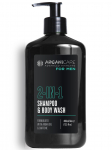 ARGANICARE - 2in1 puhastusvahend ja juukseshampoon meestele, 400 ml