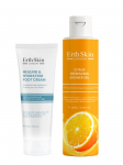ERTH SKIN LONDON - Tsitrusel&otilde;hnaline v&auml;rskendav du&scaron;igeel (300 ml) ja niisutav jalakreem (100 ml).