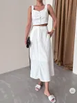 LALUVIA - Naiste Crop Top T-s&auml;rk ja seelik