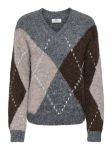 JDY - Naiste kampsun, JDYZOEY L/S VN ARGYLE PULLOVER KNT NOOS