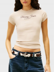 TOMMY JEANS - Naiste l&uuml;hikeste varrukatega T-s&auml;rk, TJW SLIM ESS LOGO 1 RIB TEE EXT