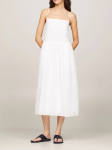 TOMMY HILFIGER - Naiste suvine kleit linasest riidest, LINEN MIDI SLIP DRESS