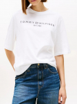 TOMMY HILFIGER - Naiste l&uuml;hikeste varrukatega t-s&auml;rk, CORP LOGO TRAPEZE C-NK TEE