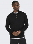 ONLY & SONS - Pikkade varrukatega meeste polo-s&auml;rk, ONSLOUI REG 12 LS MEL POLO KNIT NOOS