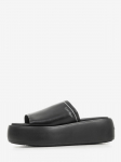 CALVIN KLEIN - Naiste nahast reljeefsed sandaalid, FLATFORM SLIDE LTH