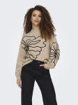 JDY - Naiste kampsun, JDYJELLA L/S FLOWER PULLOVER KNT NOOS