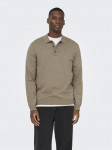 ONLY & SONS - Pikkade varrukatega meeste polo-s&auml;rk, ONSLOUI REG 12 LS MEL POLO KNIT NOOS