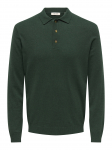 ONLY & SONS - Pikkade varrukatega meeste polo-s&auml;rk, ONSLOUI REG 12 LS MEL POLO KNIT NOOS