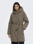 JDY - Talvine naiste jope, JDYVILLON LONG HOOD BELT PUFFER OTW HAB