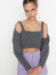TRENDYOL - Naiste kardigan koos &bdquo;Crop Top&ldquo; s&auml;rgiga