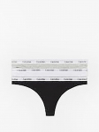Calvin Klein - Naiste alusp&uuml;ksid, 3 tk, 3 PACK THONGS - MODERN LOGO CALVIN KLEIN