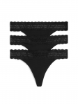 TOMMY HILFIGER - Naiste alusp&uuml;ksid triibuga, 3PACK TANGA THONG, 3tk