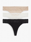 TOMMY HILFIGER - Naiste alusp&uuml;ksid triibuga, 3PACK TANGA THONG, 3tk