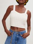 MAJE - Naiste Crop Top s&auml;rk fliisiga, MISSA