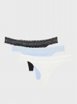 TOMMY HILFIGER - Naiste alusp&uuml;ksid triibuga, 3PACK TANGA THONG, 3tk