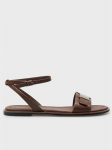 CALVIN KLEIN - Naiste nahast sandaalid, FLAT SANDALW/CK HW - LTH
