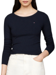TOMMY HILFIGER - Naiste T-s&auml;rk, SLIM 5X2 RIB O-NK LS