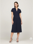TOMMY HILFIGER - Naiste kleit, FLUID PLEATED SS MIDI POLO DRESS