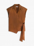 TOMMY HILFIGER - Naiste varrukateta pluus, LINEN KNOT NS TOP, 100% lina