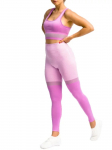 GYMHERO - Naiste leggingsid, GymHero Leggins Stripes MAUVE