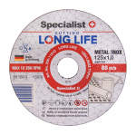 SPECIALIST+ metalli l&otilde;ikeketas LONG LIFE, 125x1x22 mm