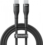 Veger USB-C&ndash;USB-C PD 48V 5A 240W kaabel CC03 1.5m, must