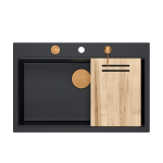 Valamu koos jaoturi ja l&otilde;ikelauaga Quadron MARC HQM7650U7_PVDC1, tahm/vask