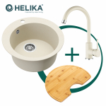 Komplekt: k&ouml;&ouml;gikraanikauss, kraan ja laud HELIKA SR100-113W+5523E2-001+SR-416.300