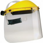 Plastic visor with glasses