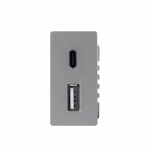 1/2 kiirlaadimispistikupesa Feelspot USB+C, ilma raamita, hall, 20W