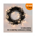 V&auml;lis- ja sisetingimustesse m&otilde;eldud valguskett (LED pirnid) 100 m PROLED must