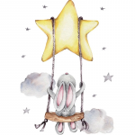 Seinakleebised lapse tuppa - j&auml;nku kiigel SIPO WS63025