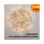 V&auml;lis- ja sisetulede valguskett (LED pirnid) 30 m PROLED valge