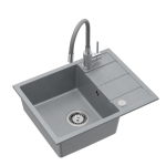 Graniitvalamu Quadron Pure Flexi STQ5844SZ_3323503GR painduva segisti ja dosaatoriga, hall