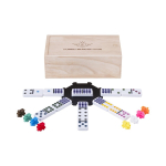 Domino Mexican Train Double 9, puidust karbis, 55 klotsi