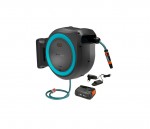 Juhtmeta seinale kinnitatav voolikurull PowerRoll XL, kasutusvalmis komplekt, t&uuml;rkiissinine 18640-20, 970636001