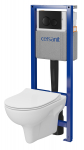 Seinale paigaldatav WC-pott Cersanit B951 WHB, raam, nupp, aeglaselt sulguv iste