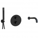 Peidetud termostaatvannis&uuml;steem Paffoni Light, KIT-LIQ018NO, must matt