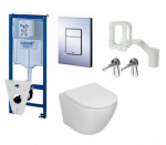 WC-poti raam Grohe 5in1 + nupp kroom, Sinto WC keerisloputuse ja aeglaselt liikuva kaanega