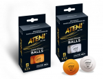 Atemi 3* valged lauatennisepallid (6 tk pakis)